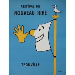 Vintage Circa 1980 Original poster by Savignac - Festival du nouveau rire Trouville
