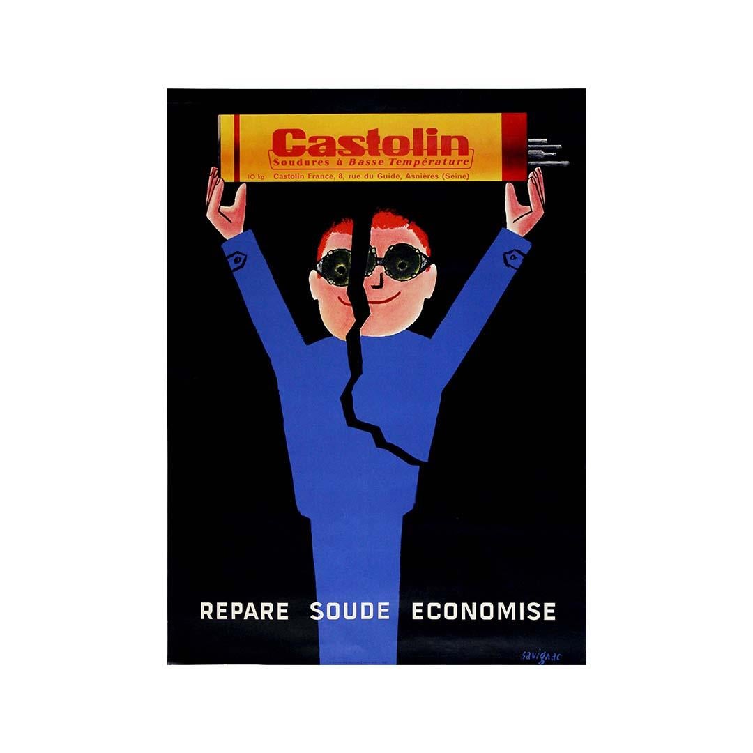 Raymond Savignac's 1958 original poster for Castolin's low-temperature welding For Sale 3