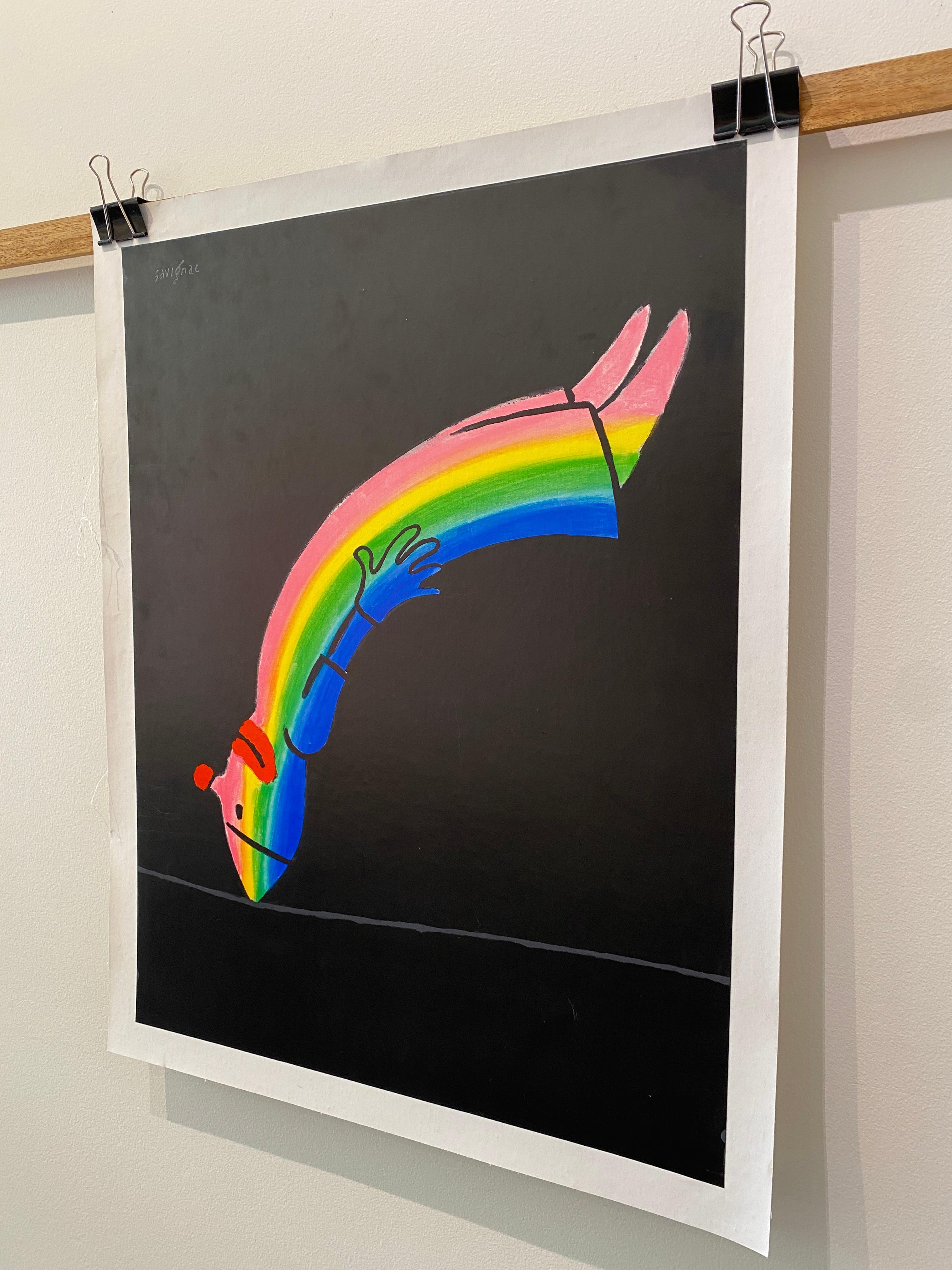 Paper Raymond Savignac, 'Savignac Rainbow', Original Vintage Poster, 1970 For Sale