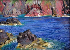 St Davids, Pembrokeshire, Wales.Coastline. Irish Sea. Original Oil Painting.1940