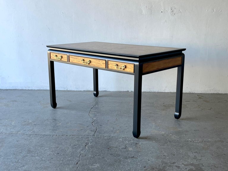 North American Raymond Sobota for Century Furniture Chin Hua Burl Wood Top Writing Desk