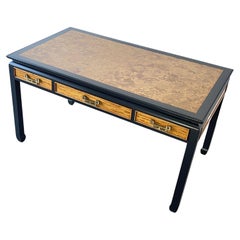 Vintage Raymond Sobota for Century Furniture Chin Hua Burl Wood Top Writing Desk