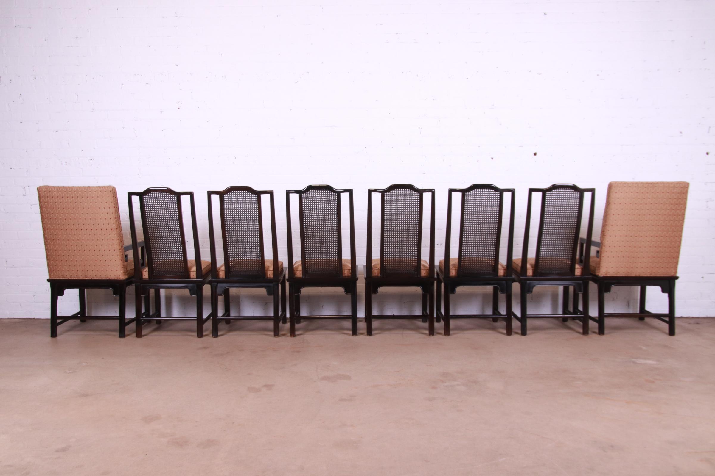 Chaises de salle à manger chinoiseries Hollywood Regency Raymond Sobota pour Century Furniture 1