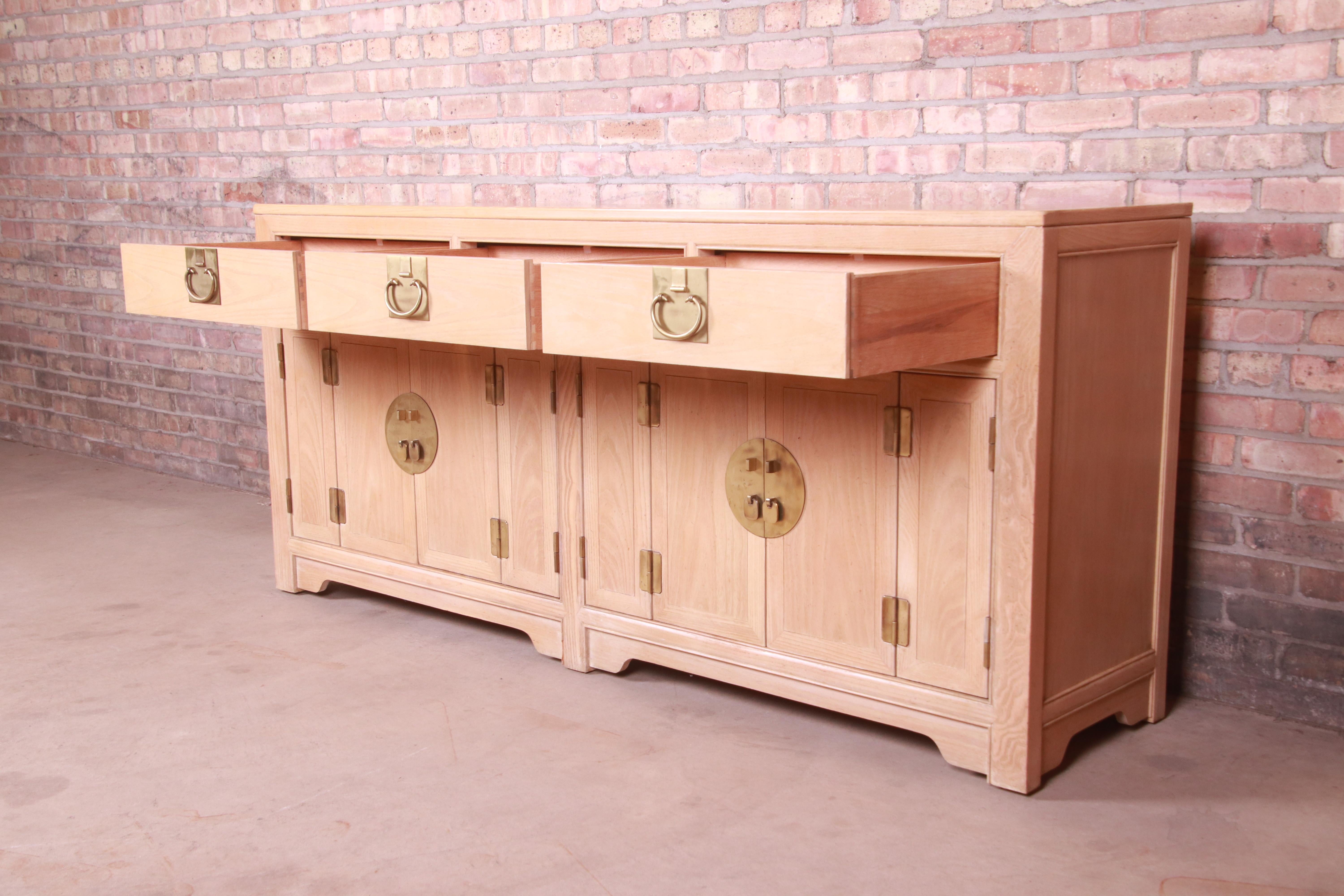 Raymond Sobota for Century Hollywood Regency Bleached Walnut Sideboard 3