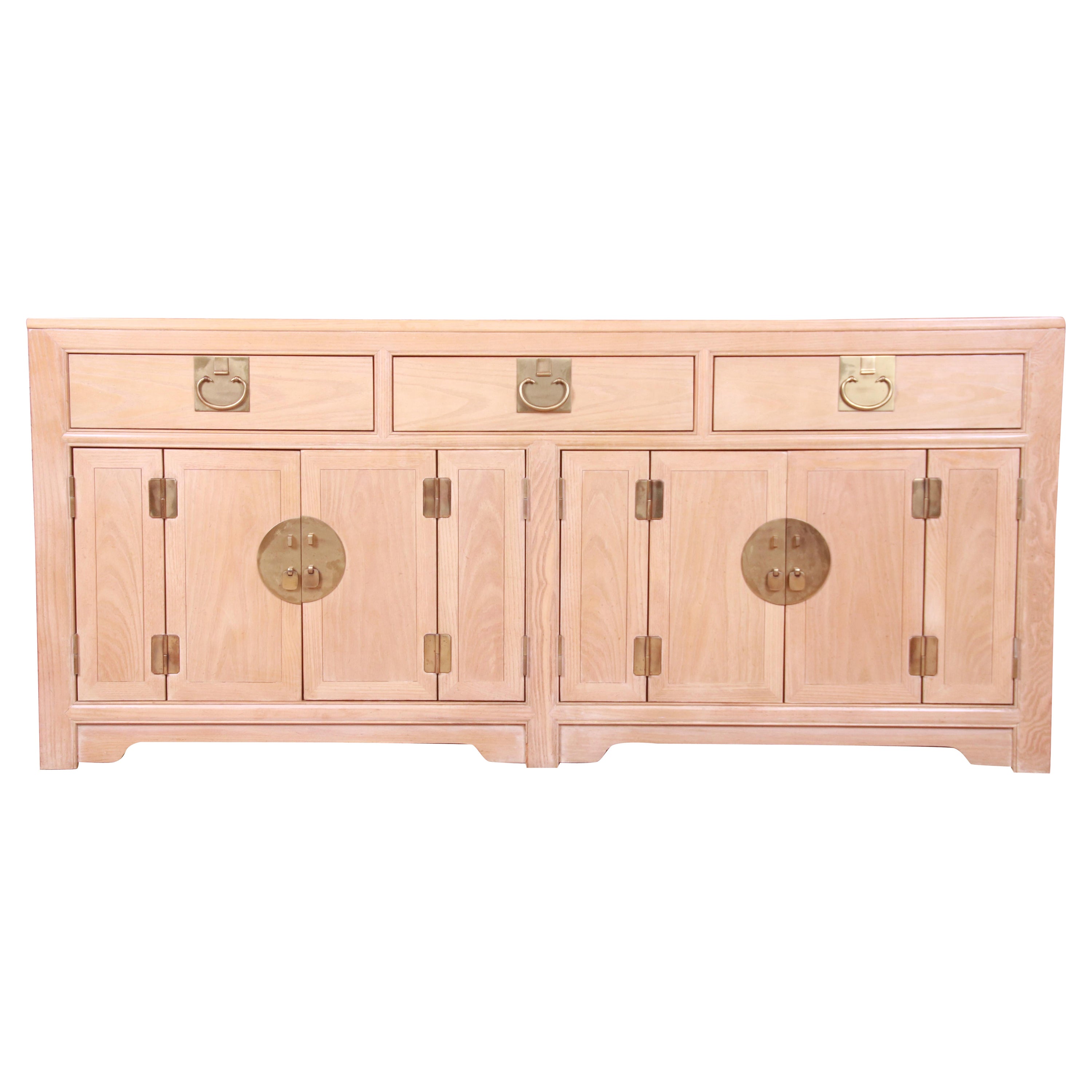 Raymond Sobota for Century Hollywood Regency Bleached Walnut Sideboard