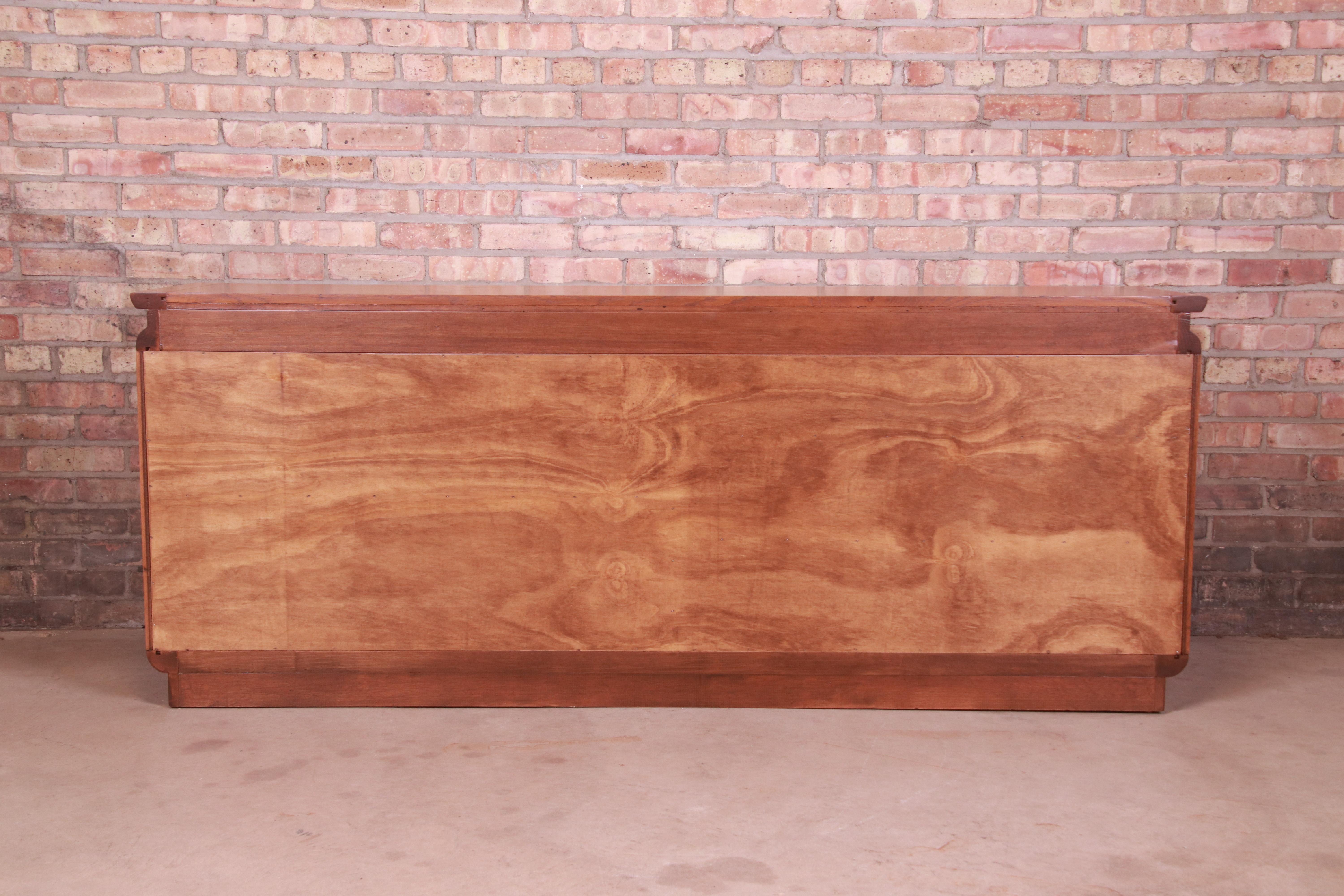 Raymond Sobota for Century Hollywood Regency Burl Wood Credenza, Refinished For Sale 7