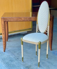 Raymond Subes Attributed Art Deco Chair Fer Forge & Gilt Bronze