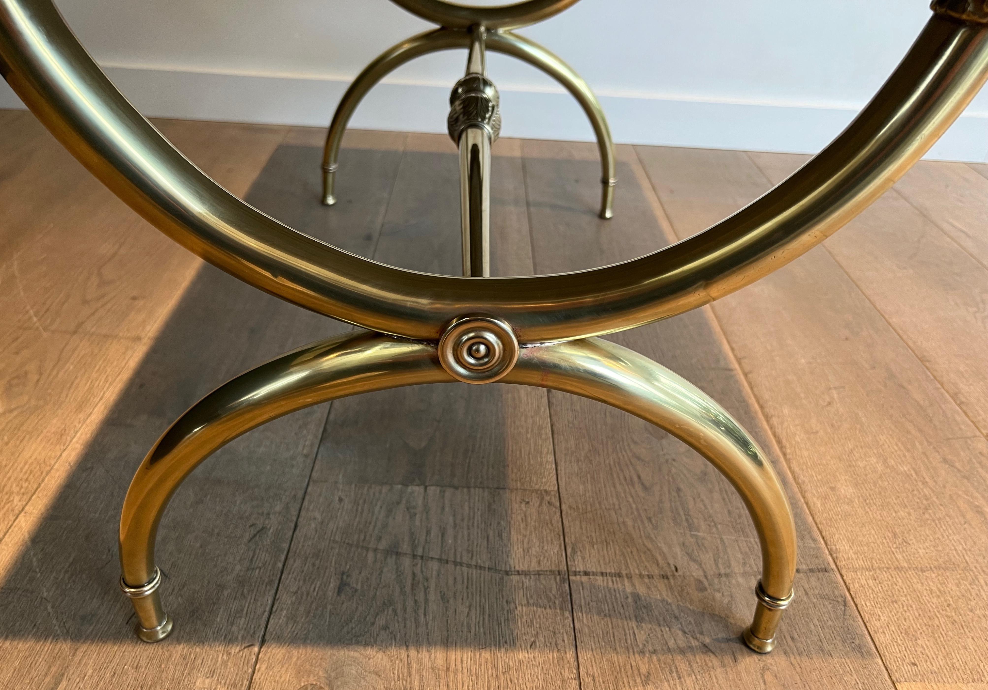 Raymond Subes Brass and Marble Neoclassical Style Coffee Table 5