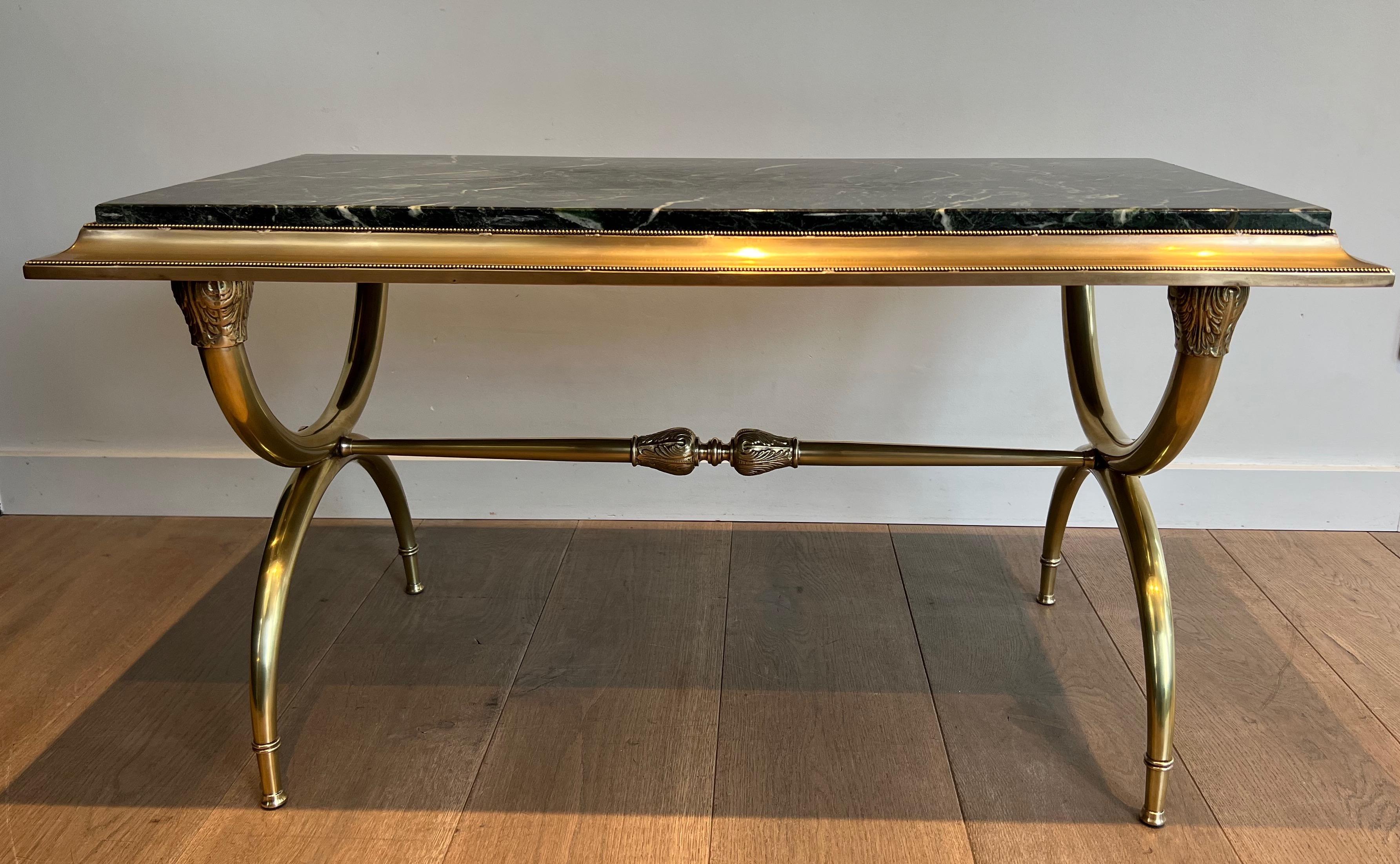 Raymond Subes Brass and Marble Neoclassical Style Coffee Table 7