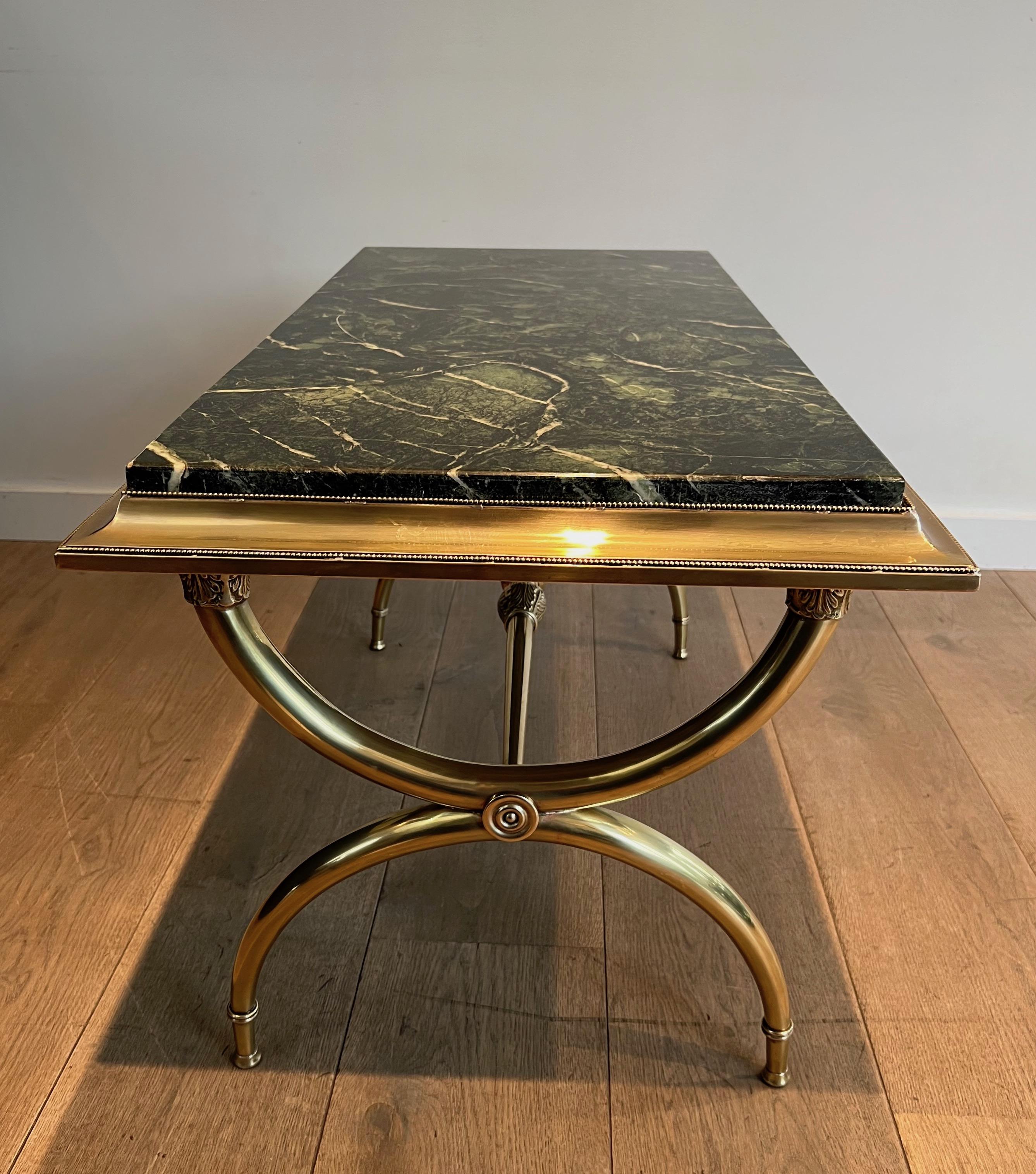 Raymond Subes Brass and Marble Neoclassical Style Coffee Table 8