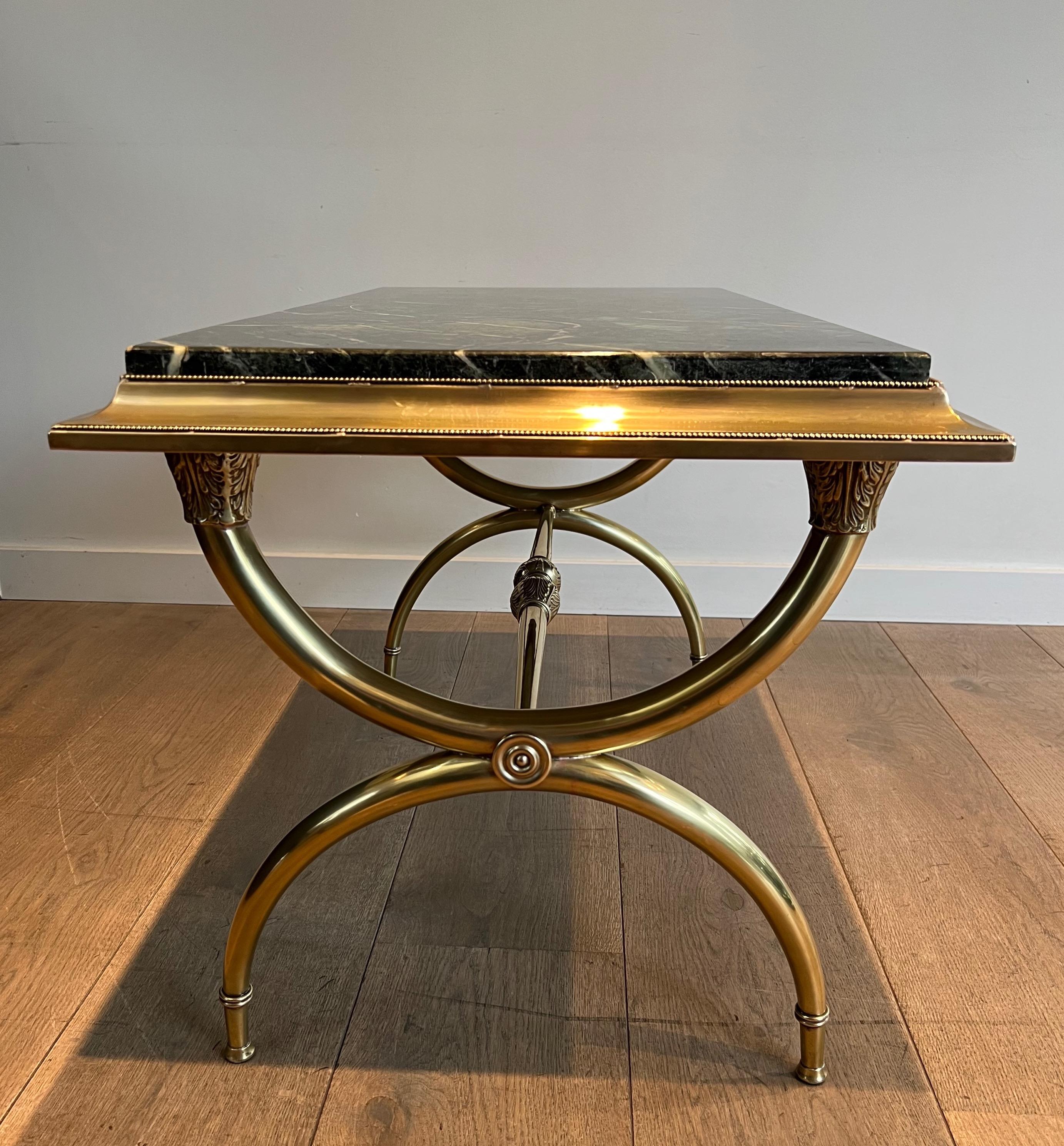 Raymond Subes Brass and Marble Neoclassical Style Coffee Table 14