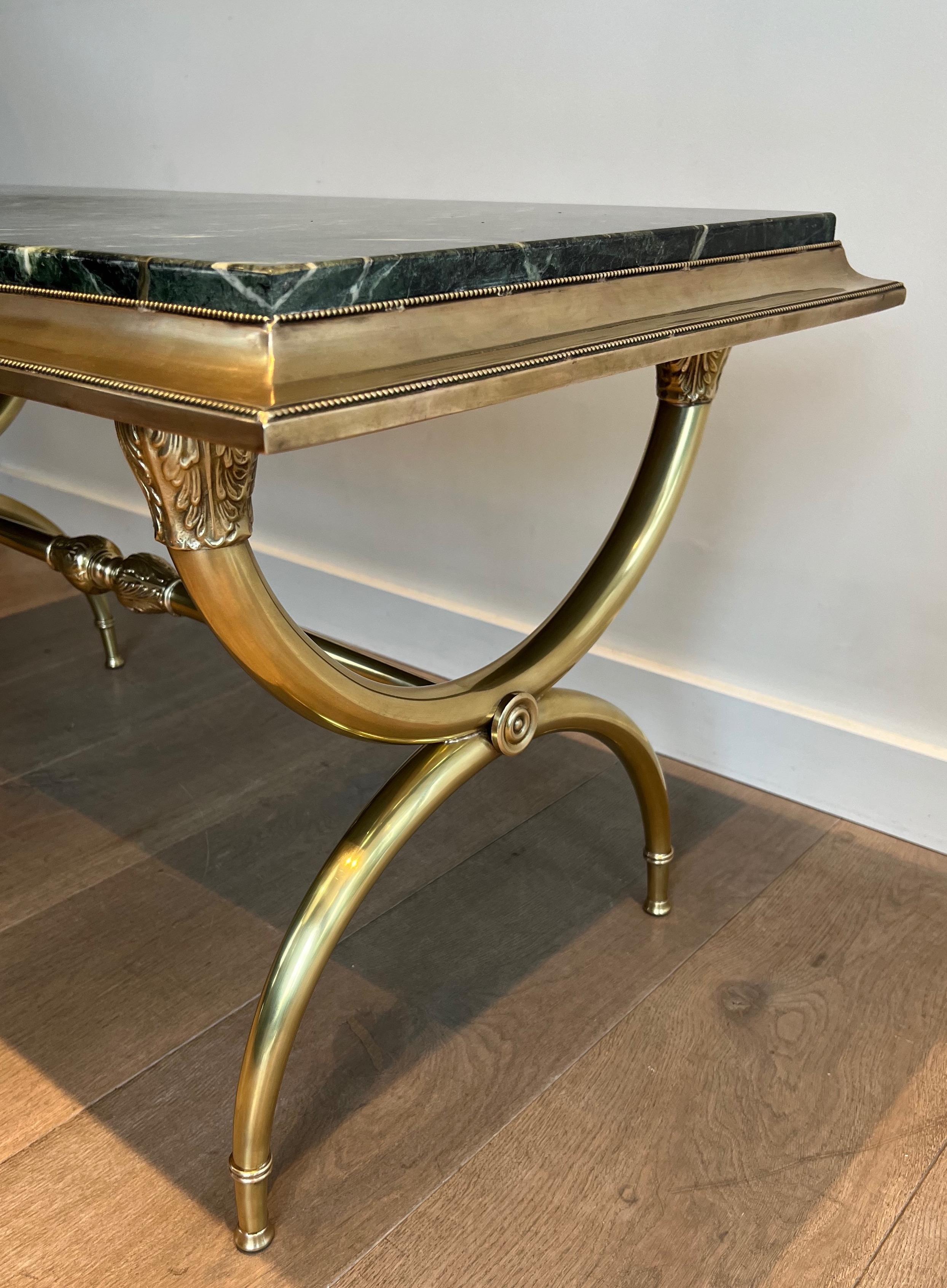 Raymond Subes Brass and Marble Neoclassical Style Coffee Table 2