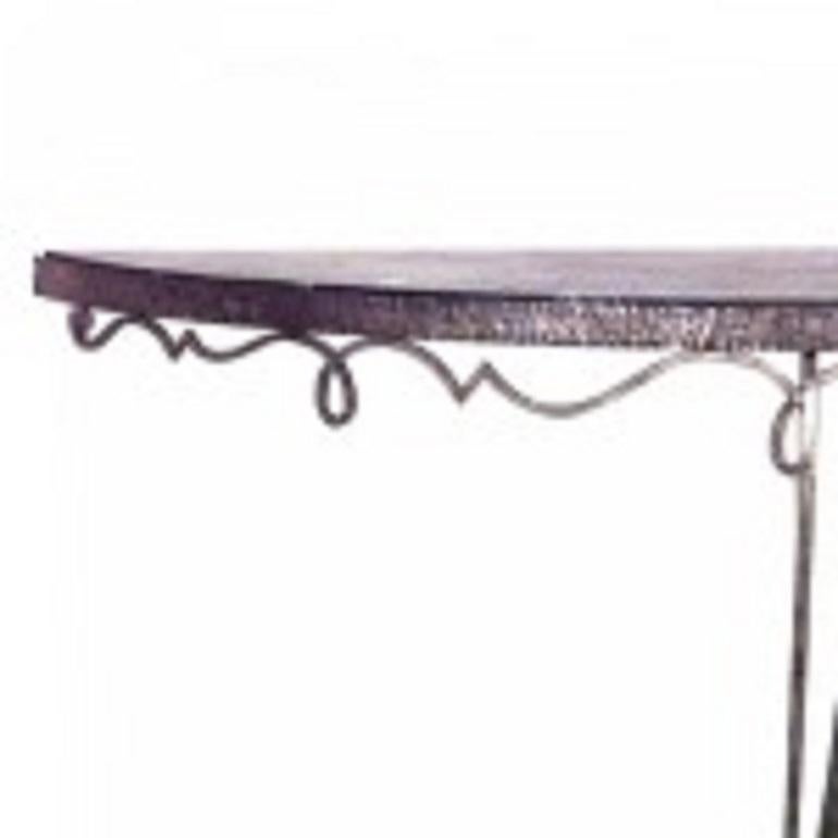 Raymond Subes French Art Deco Wrought Iron Marble Top Console Table In Good Condition For Sale In Queens, NY
