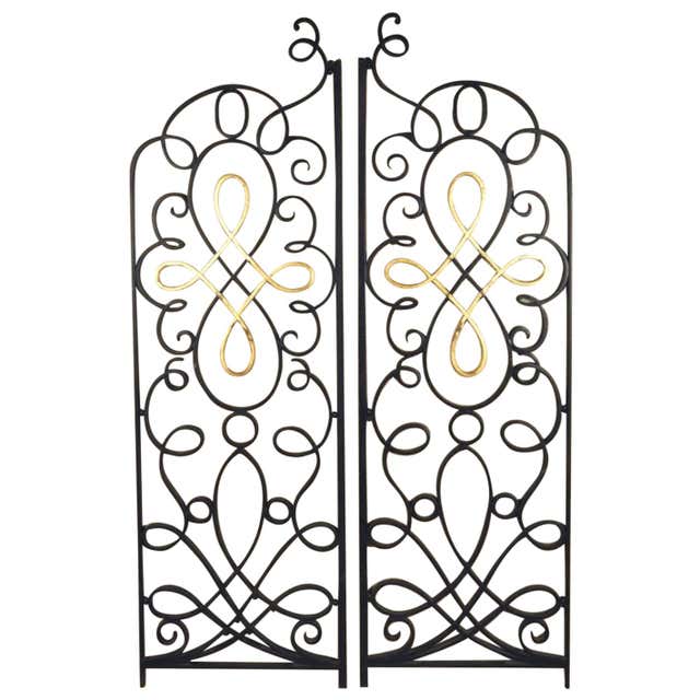 Pair of Italian Neo-Classic Gilt Iron Gates For Sale at 1stDibs ...