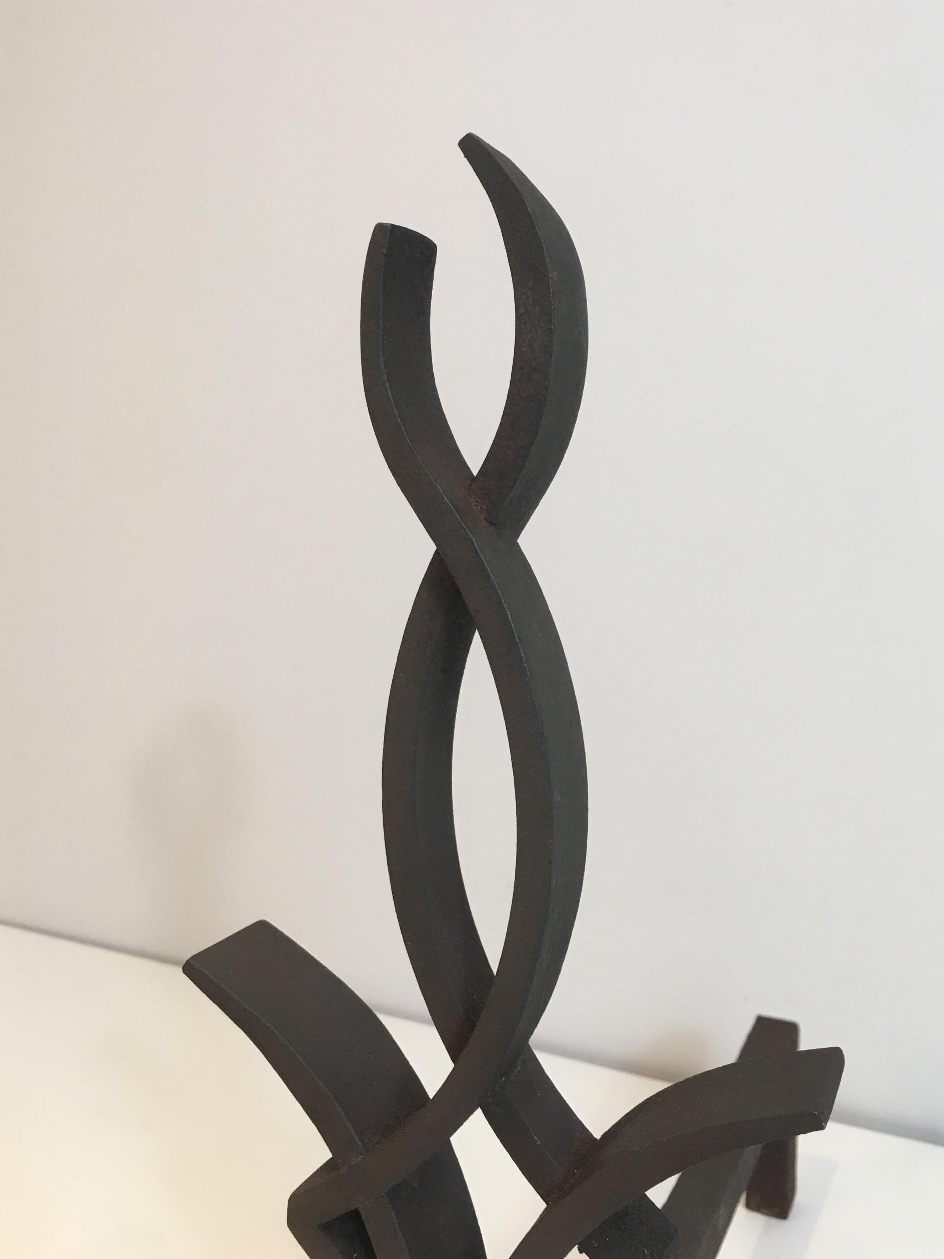 Raymond Subes, Pair of Wrought Iron Andirons, French, Circa 1940 For Sale 10