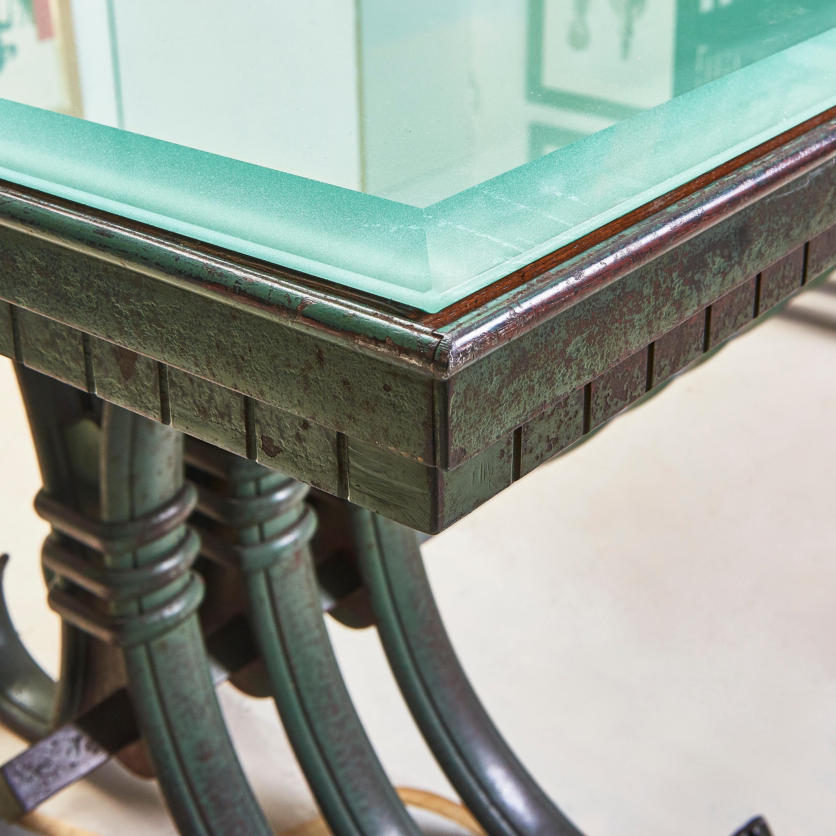Mid-20th Century Raymond Subes Style French Wrought Iron Dining Table, c.1940 For Sale