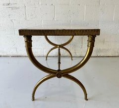 Raymond Subes Stil Marmorplatte Couchtisch