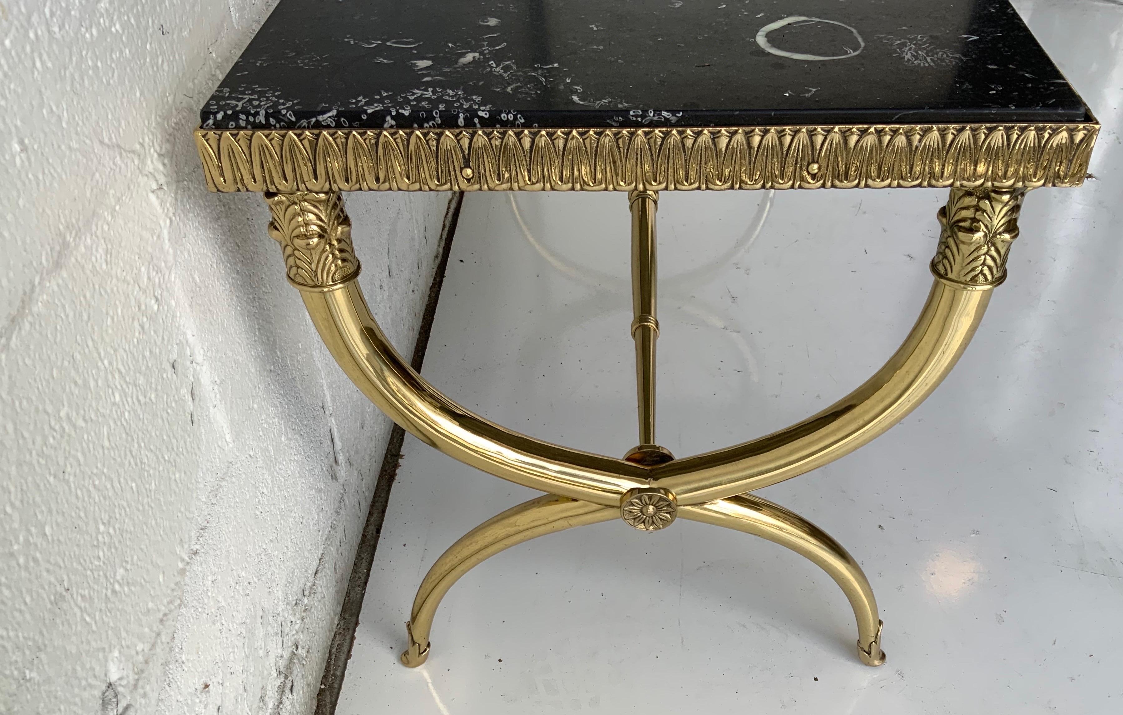 Raymond Subes Style Marble Top French Coffee Table  In Good Condition In Miami, FL