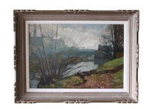 Landschaft Ölgemälde, Winterlandschaft des französischen Künstlers Raymond Tellier