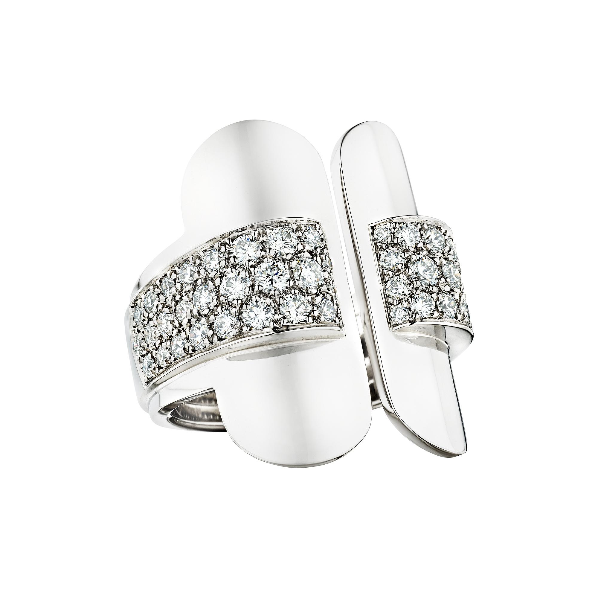 Anello in platino con diamante Raymond Templier Paris