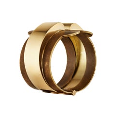 Bracelet manchette Raymond Templier en or et bronze