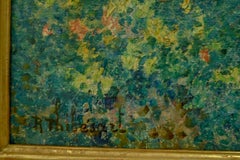 Large French Impressionist "Cherry Blossom" Oil Canvas 25 3/4 x 32 includes book