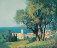 A Corner of Provence, French Post impressionist painting, 1950s
