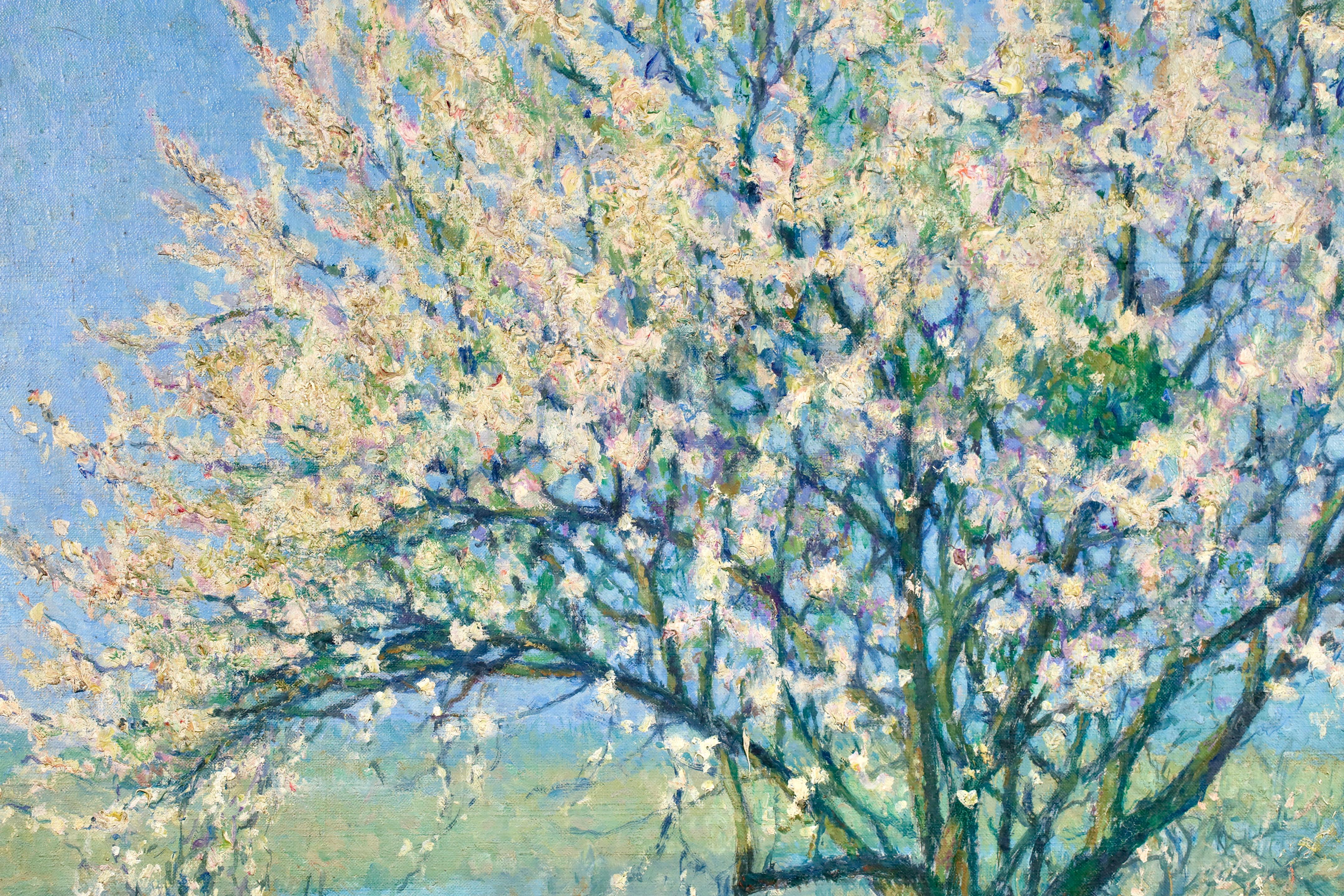 Amandier - Peinture à l'huile de Raymond Thibesart, paysage post-impressionniste 9