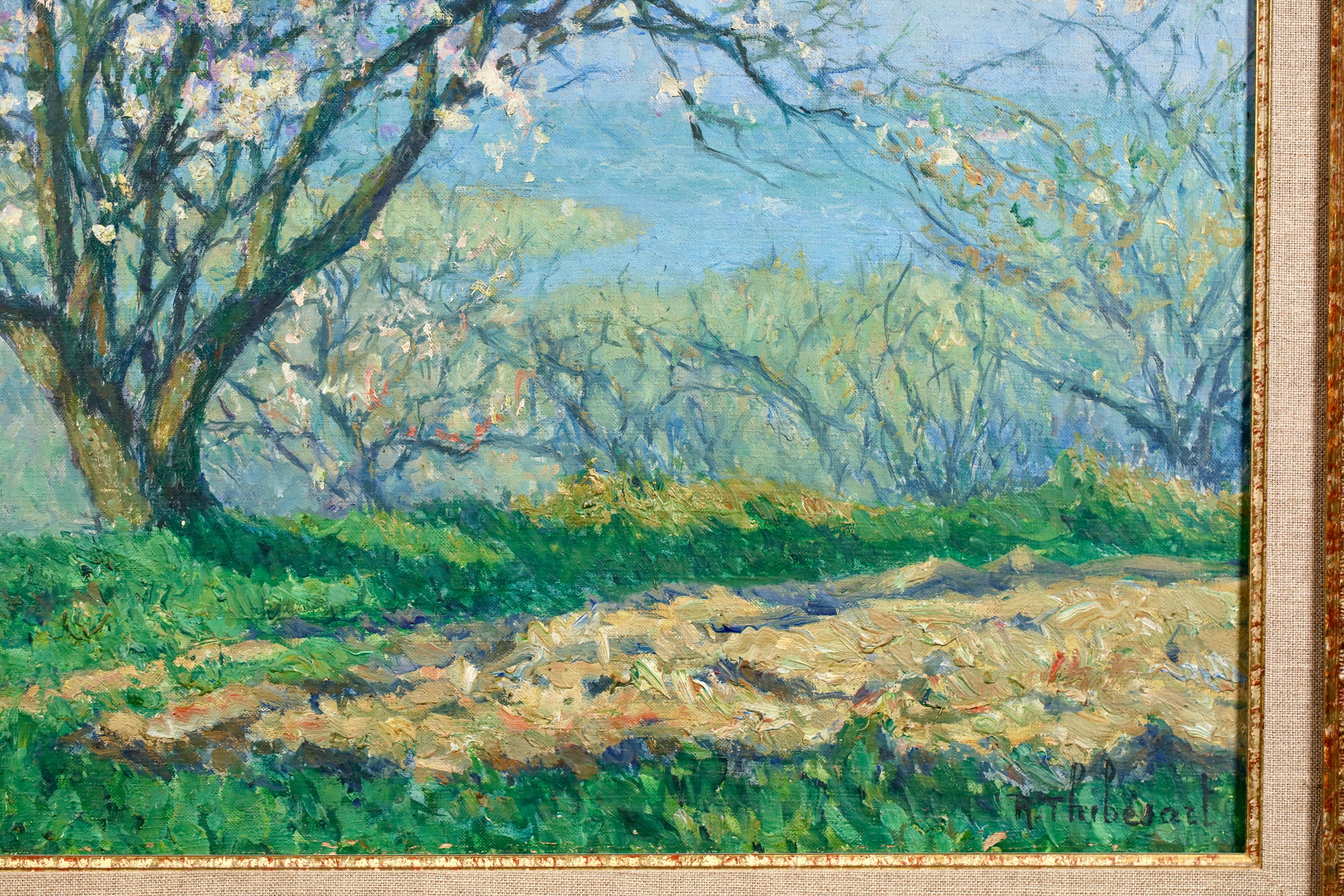 Amandier - Peinture à l'huile de Raymond Thibesart, paysage post-impressionniste 2