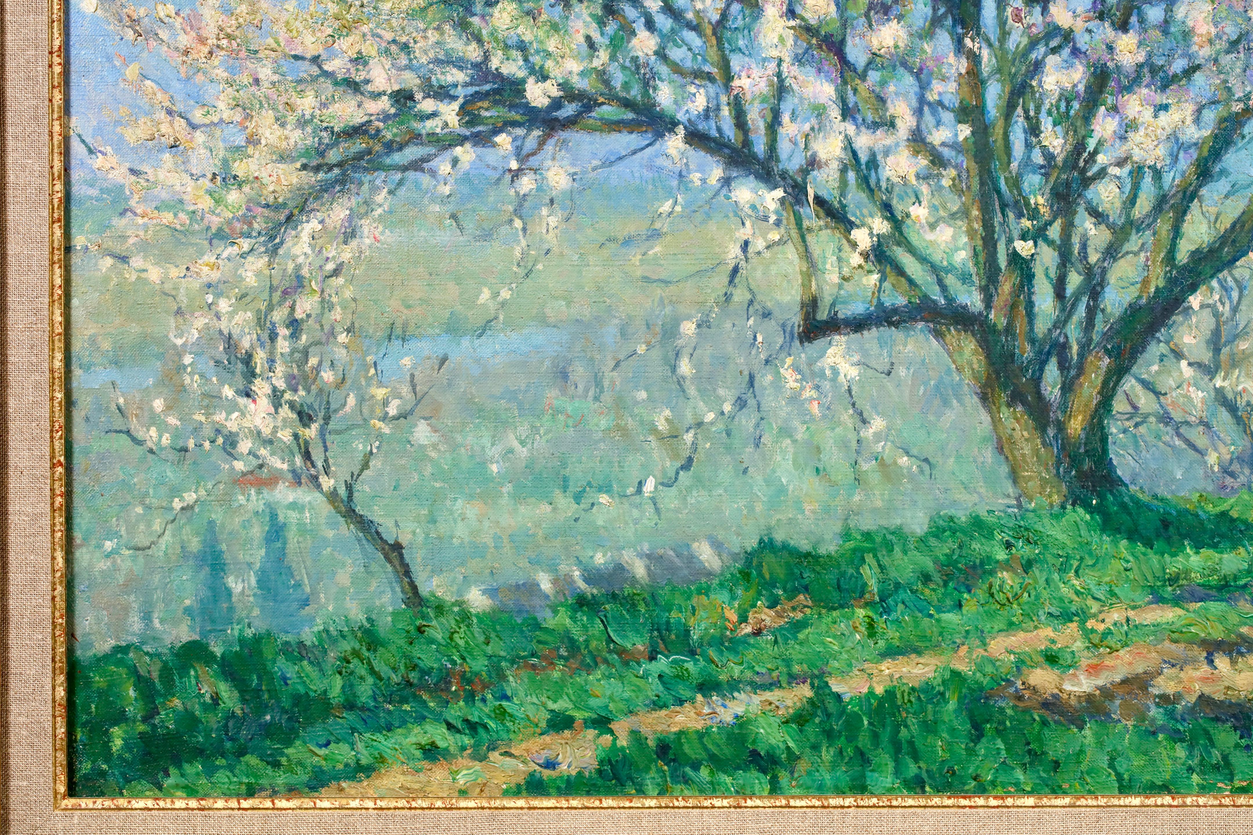 Amandier - Peinture à l'huile de Raymond Thibesart, paysage post-impressionniste 4