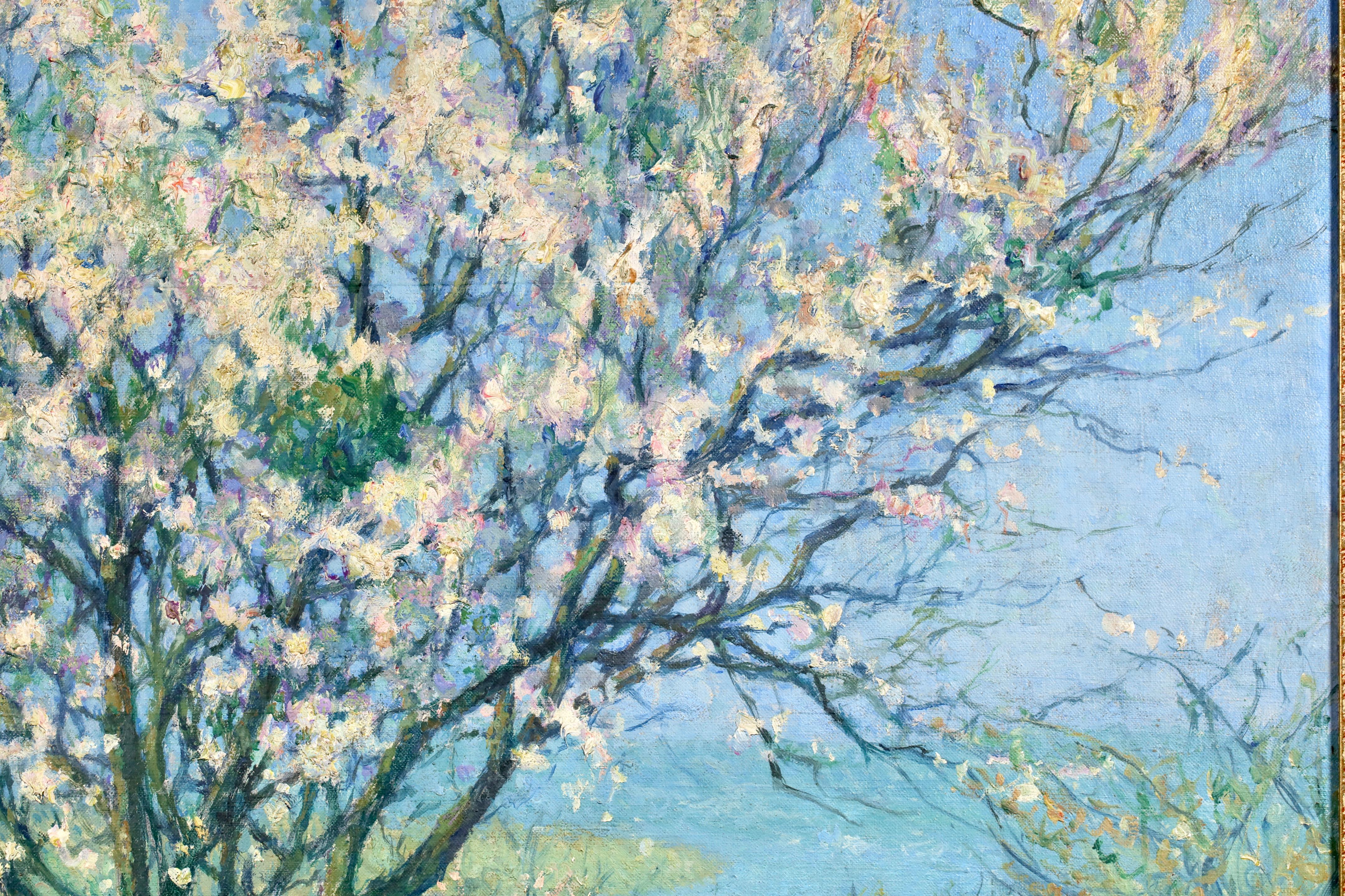 Amandier - Peinture à l'huile de Raymond Thibesart, paysage post-impressionniste 7