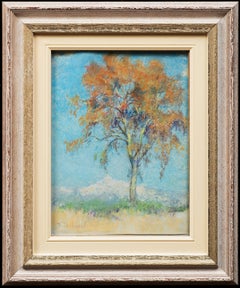 "Arbre à l'Automne à Saint Paul" pastel by Raymond Thibesart (France, 1874-1968)