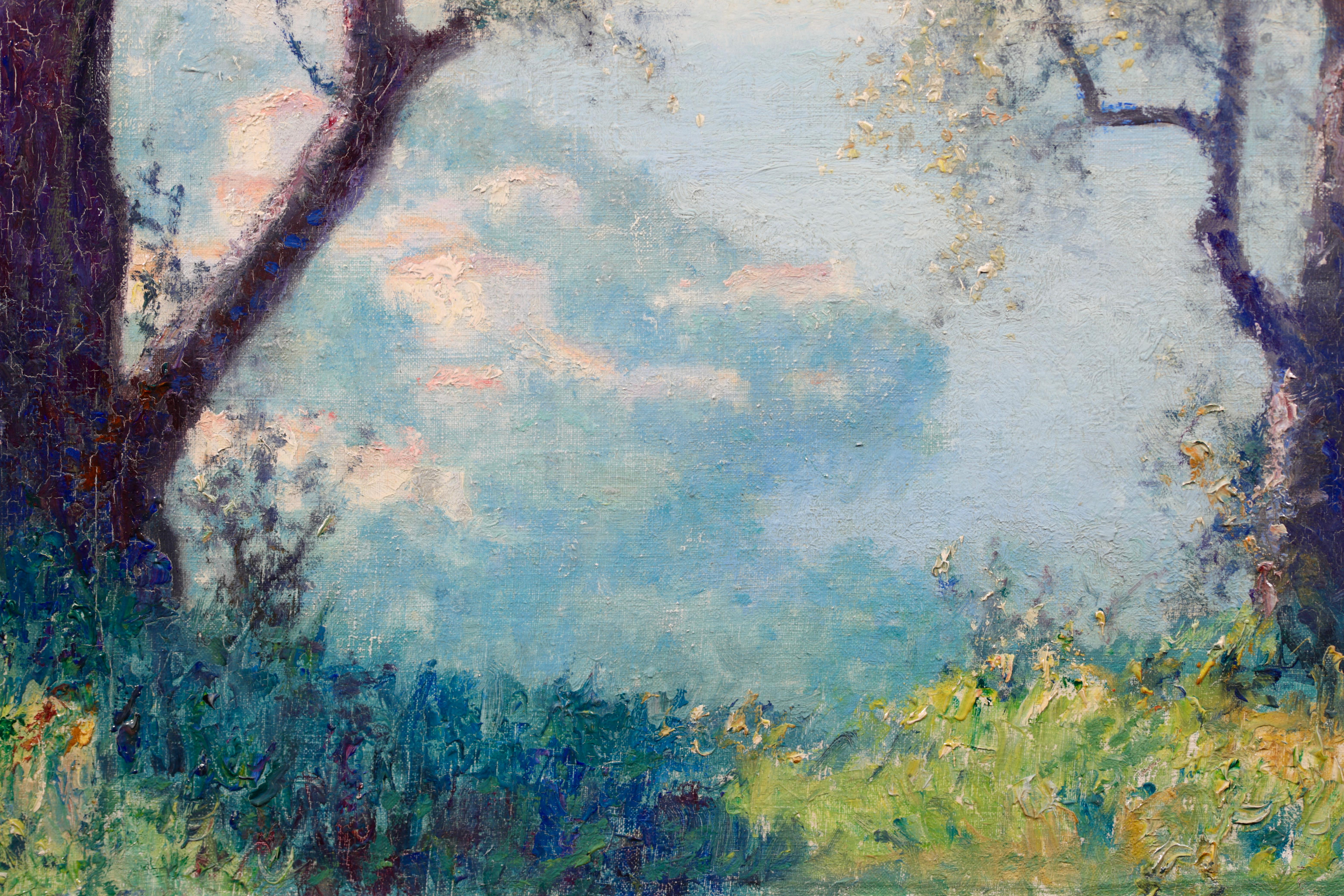 Baie de Villefranche - Post Impressionist Oil, Sea Landscape - Raymond Thibesart For Sale 1