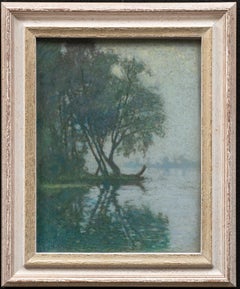 Antique "Brume Sur La Seine (Mist On The Seine)" Pastel Raymond Thibesart (1874-1968)