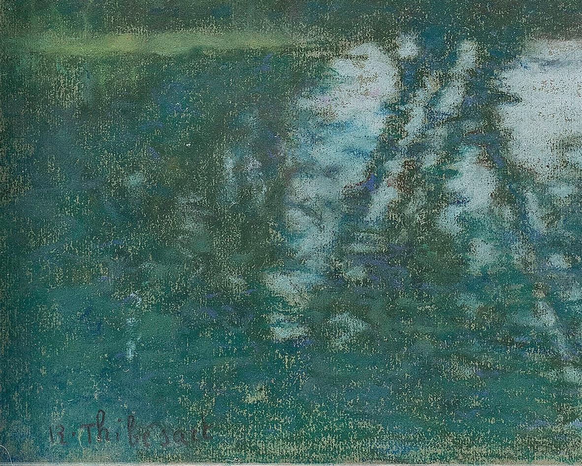 Pastel Raymond Thibesart (1874-1968) « brume sur la Seine » en vente 5