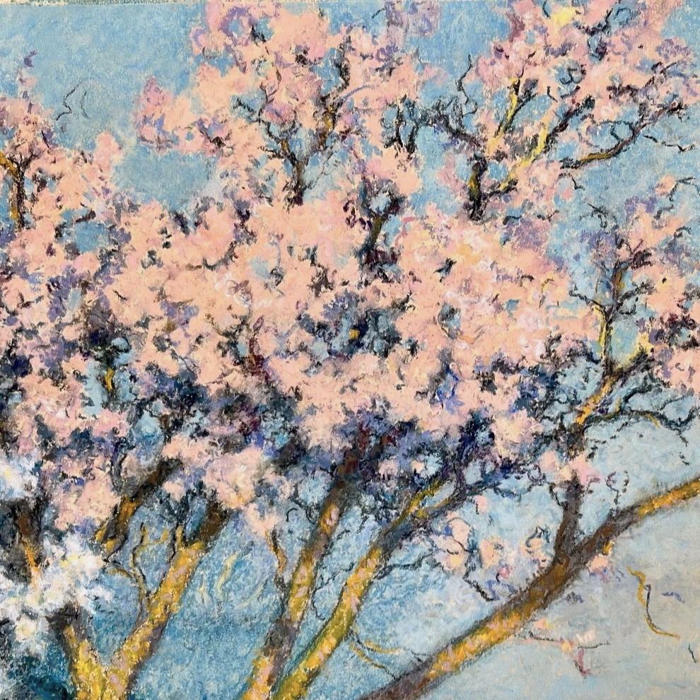 „Cherry Trees in Bloom on the Seine“ Raymond Thibesart (Frankreich, 1874-1968) im Angebot 3