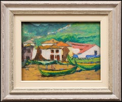 "Funchal, le Port" Post-Impressionist Pastel - Raymond Thibesart (1874-1968)