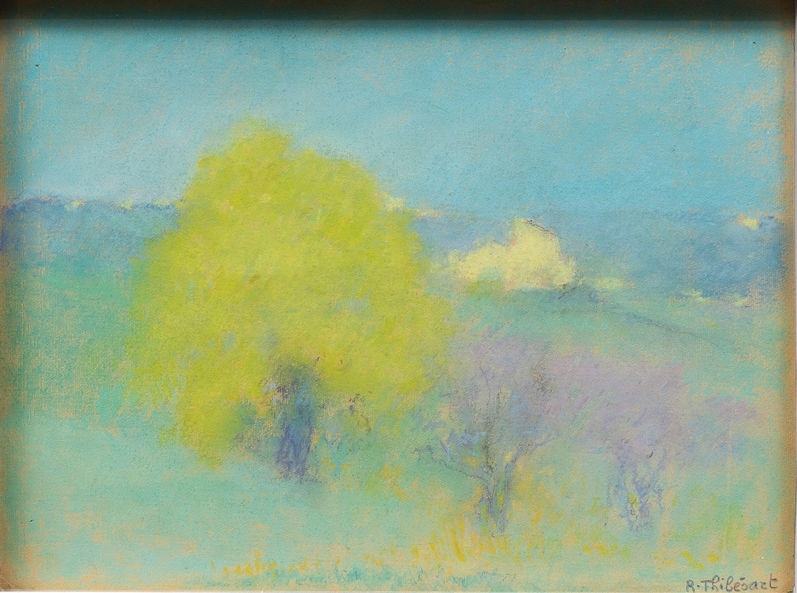 pastel « Les Trois Arbres (Les 3 arbres) » de Raymond Thibesart (1874-1968) en vente 1