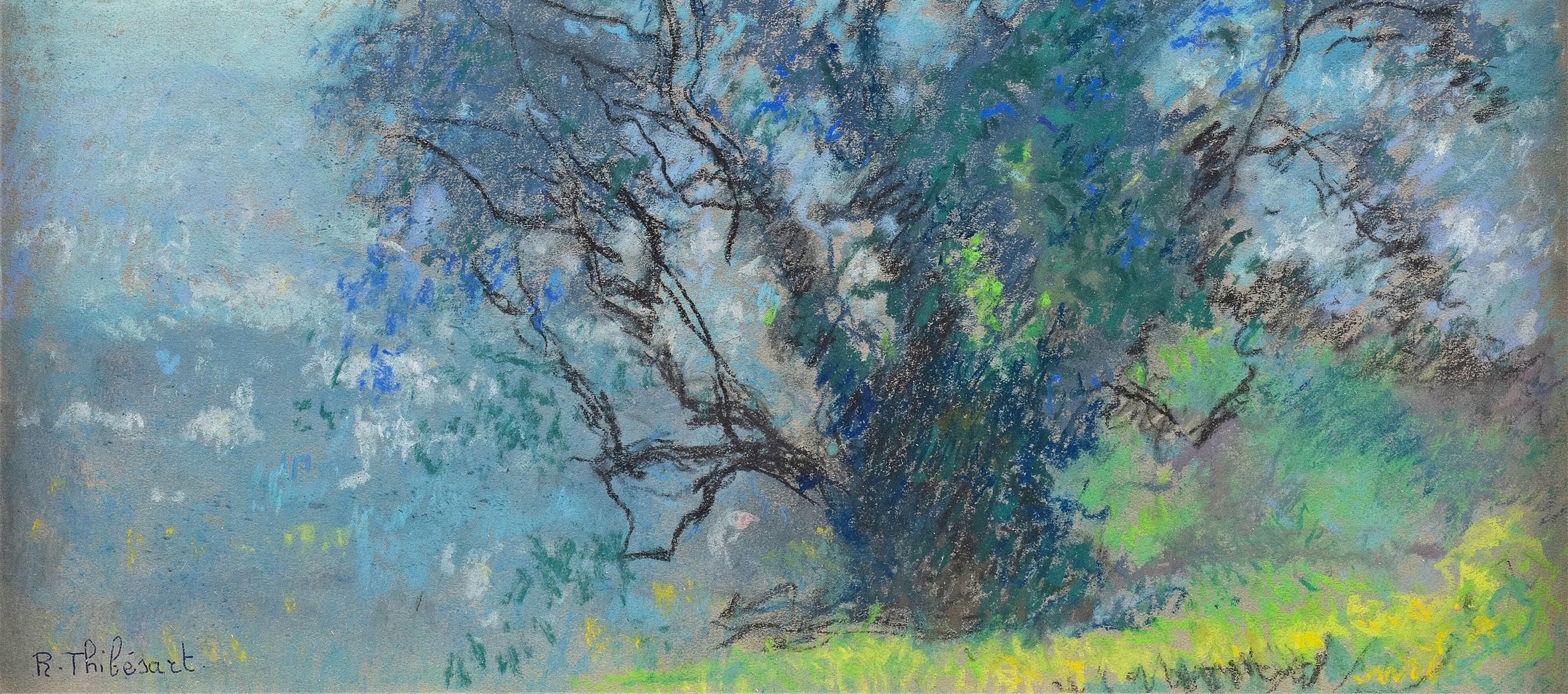 Light Through the Trees (Lumière à Travers l'Arbre)
Raymond Thibesart (France, 1874-1968)
Pastel on paper, circa 1920s
Signed l.l.
12.5 x 9.5 (13/4  x 16 3/4  framed) inches

Raymond Thibesart was born into an affluent family on May 2nd, 1874. As a