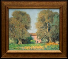 Treis d'olivier et ferme : Cannes. Raymond Thibesart (1874-1968)