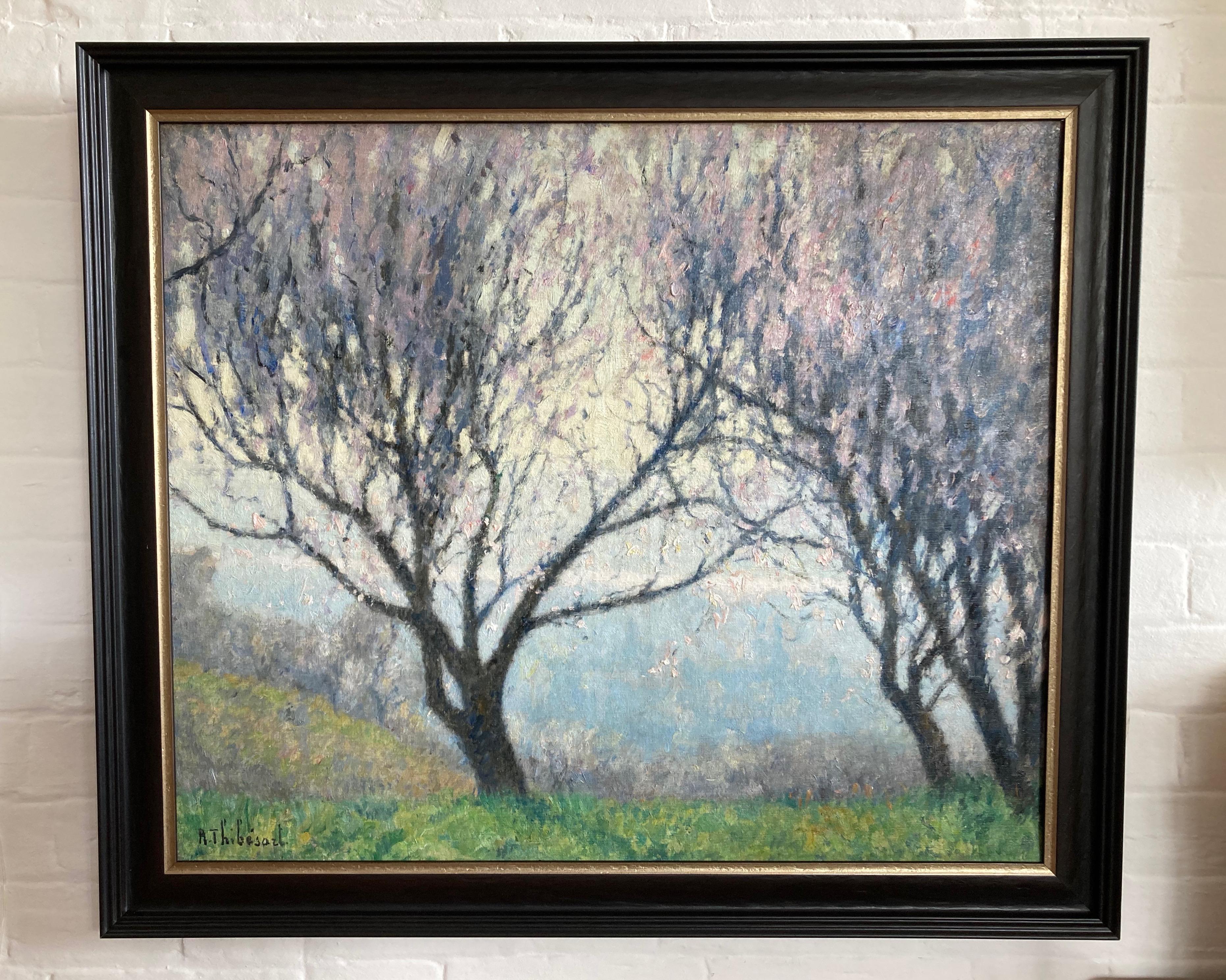  Raymond Thibésart, French Impressionist, Springtime on the banks of the Seine For Sale 8