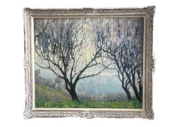 Antique  Raymond Thibésart, French Impressionist, Springtime on the banks of the Seine