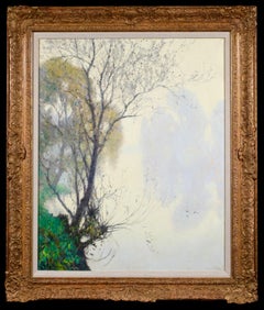 Reflections - Post Impressionist Landscape Oil Painting by Raymond Thibesart