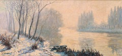 "La Senna sotto la neve del mattino" Raymond Thibesart (Francia, 1874-1968)