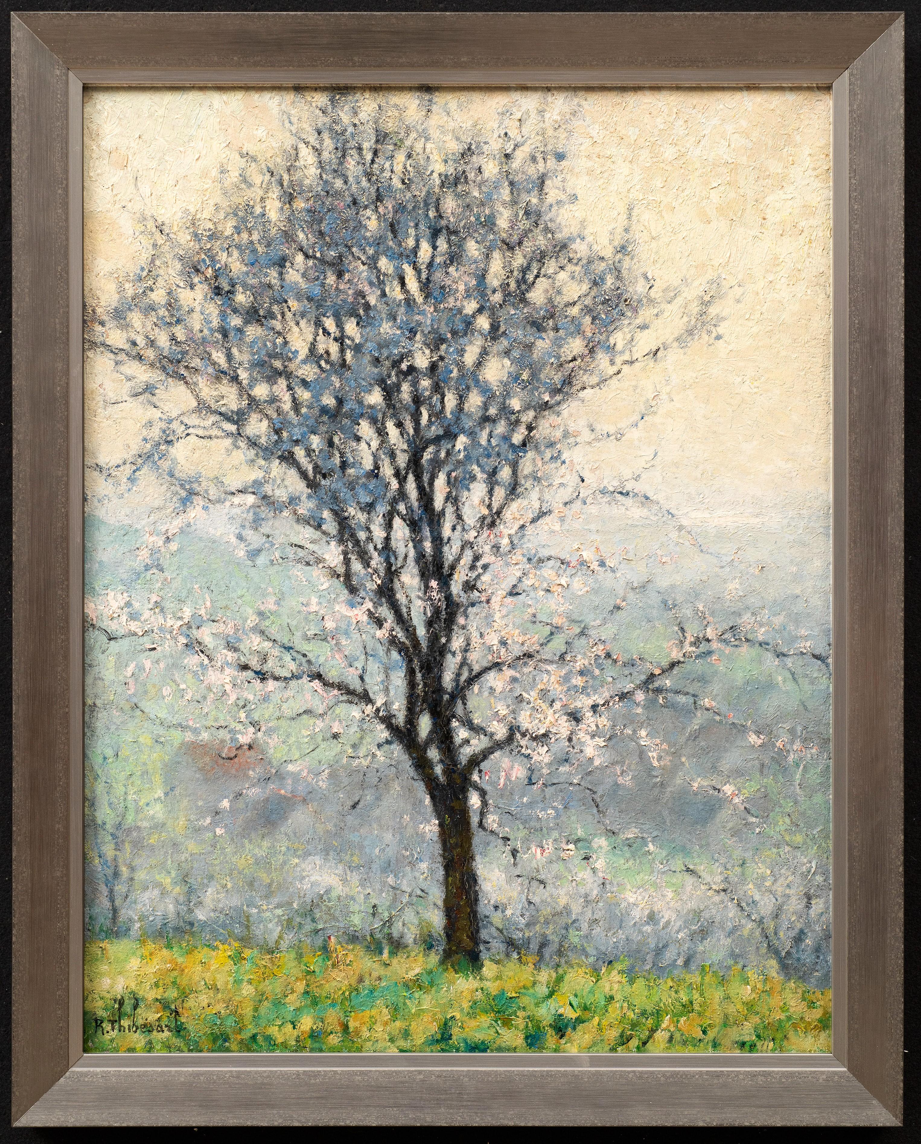 Springtime: Almond Tree in Bloom (Printemps: Amandier en Fleur)
Raymond Thibesart (France, 1874-1968)
Oil on canvas, circa 1920s
19 x 25 1/2 (22 3/4 x 28 1/2 framed) inches

Raymond Thibesart celebrated Spring and was passionate about committing his