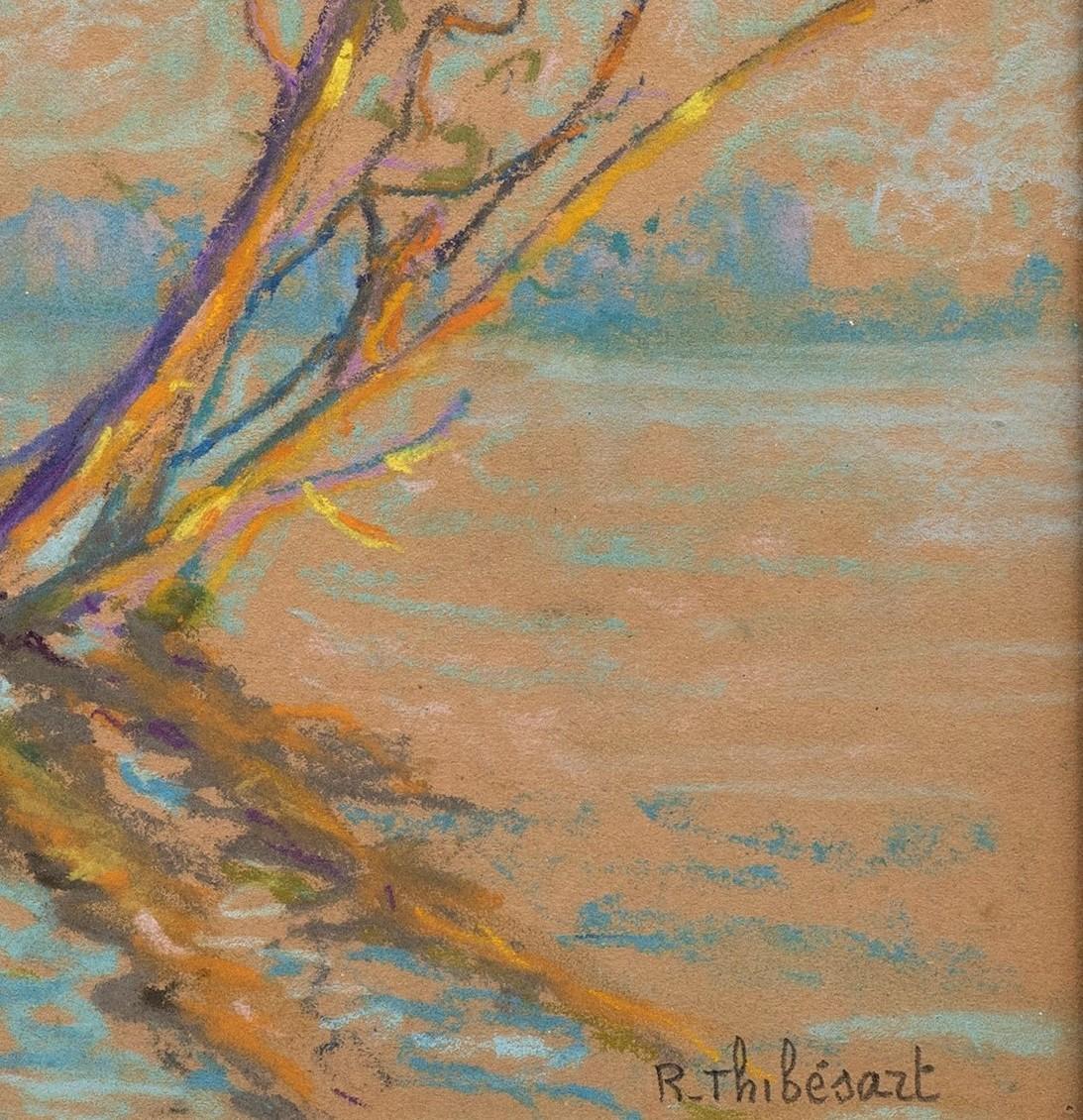 Un coucher de soleil sur la Seine (Coucher de Soleil sur la Seine) Raymond Thibesart, années 1920 en vente 5