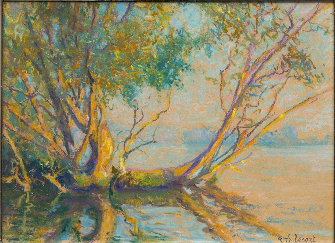 Tramonto sulla Senna (Coucher de Soleil sur la Seine) Raymond Thibesart. in vendita 4