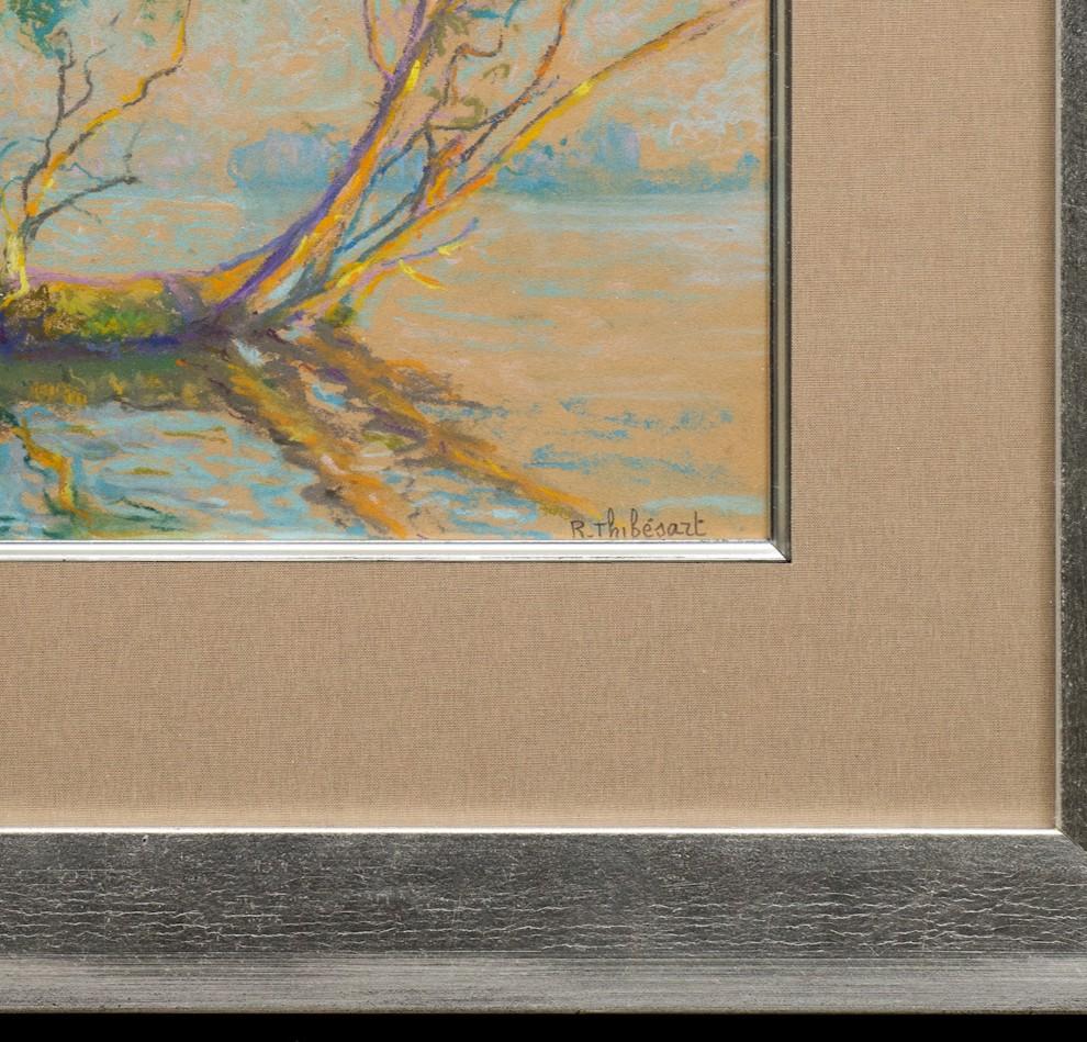 Sonnenuntergang an der Seine (Coucher de Soleil sur la Seine) Raymond Thibesart. im Angebot 7