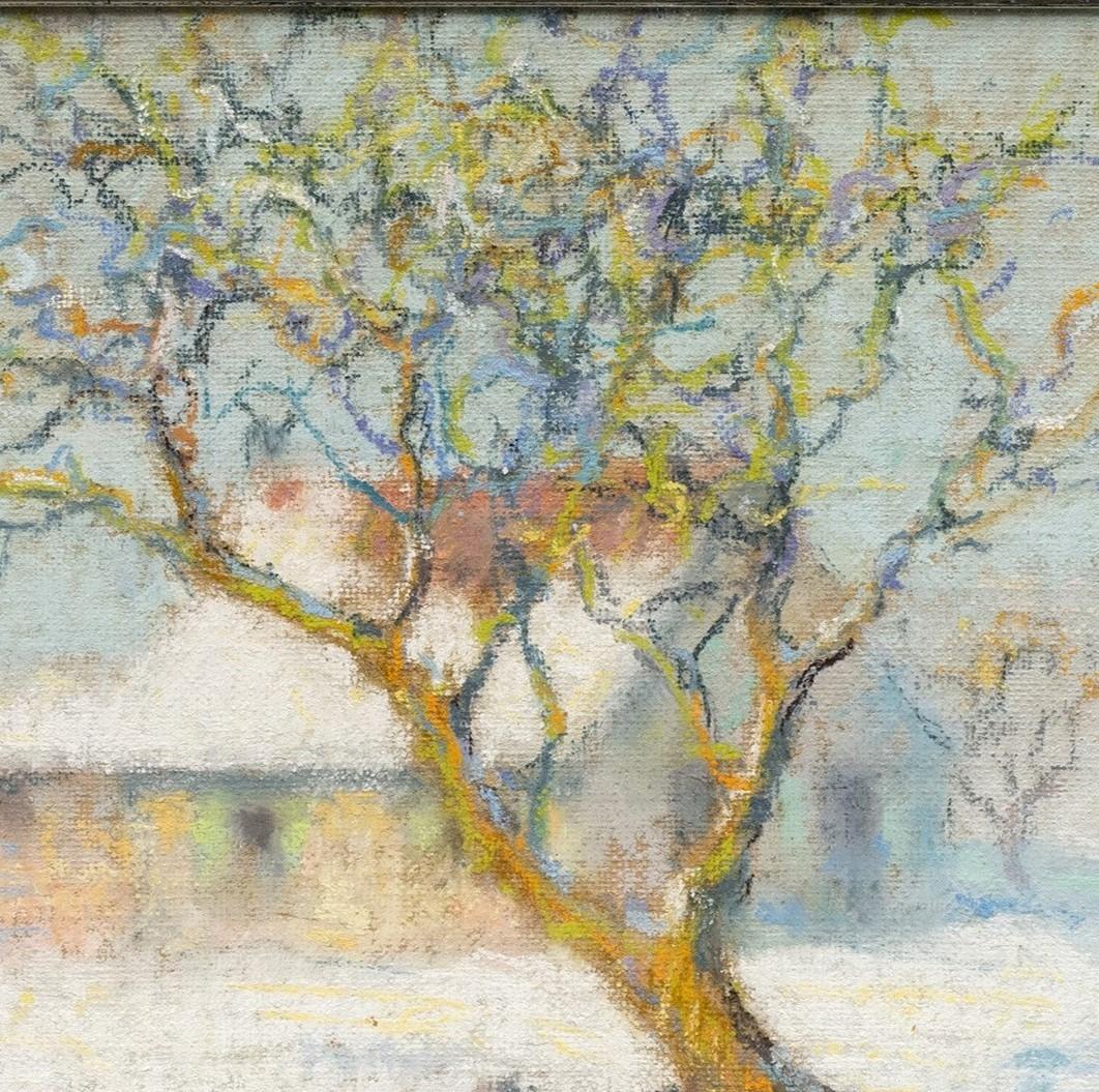 Tree and House Under the Snow (Arbre et Maison Sous la Neige) Raymond Thibesart. For Sale 3