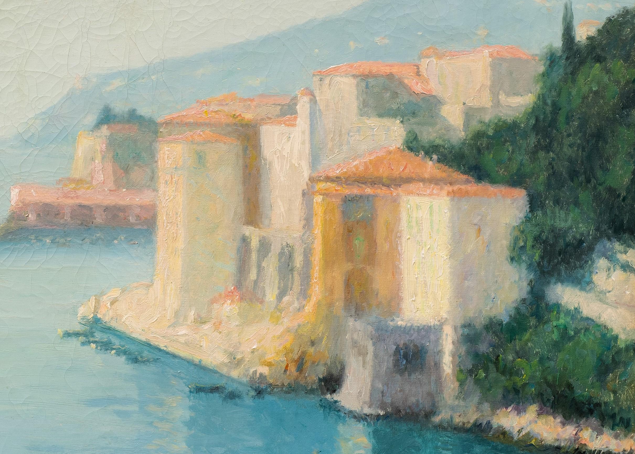 Ansicht von Villefranche-sur-Mer Raymond Thibesart Raymond Thibesart Raymond Thibesart (1874-1968) im Angebot 2